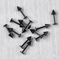 Roestvrij staal lipring piercings, zwart ionische, verschillende grootte voor keus, 100pC's/Lot, Verkocht door Lot