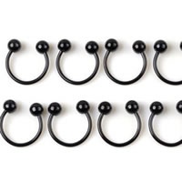 Jóias de Piercing de nariz de aço inoxidável, Preto-chapeado (aço inoxidável somente), tamanho diferente para a escolha, 100PCs/Lot, vendido por Lot