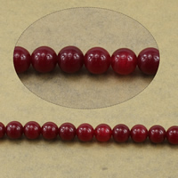 Marmor Beads, Naturlige marmor, Runde, rød, 10mm, Hole:Ca. 1mm, Længde Ca. 15.5 inch, 10Strands/Lot, Ca. 39pc'er/Strand, Solgt af Lot