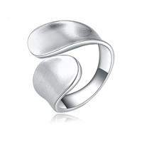 Zinc Alloy Manchet Finger Ring, Donut, geplatineerd, verschillende grootte voor keus & geborsteld, nikkel, lood en cadmium vrij, 1.9x1.9cm, Verkocht door PC