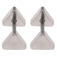 Rustfrit stål Ear Piercing Smykker, Stainless Steel, Triangle, oprindelige farve, 6x6x11mm, Solgt af par