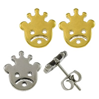 Stainless Steel Stud Earrings Bear plated Sold By Pair