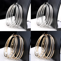 Iron Hoop Earring plated stardust nickel lead & cadmium free 60mm Sold By Bag