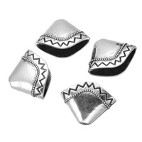 Cink Alloy Perla Cap, starinski srebrne boje pozlaćen, nikal, olovo i kadmij besplatno, 23x17mm, Rupa:Približno 1.2mm, 300računala/Lot, Prodano By Lot