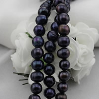 Prátaí Saothraithe coirníní Péarla Fionnuisce, Pearl Fionnuisce, dubh, 8-9mm, Poll:Thart 0.8mm, Díolta Per Thart 15 Inse Snáithe