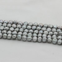 Barokní kultivované sladkovodní perle, Sladkovodní Pearl, Baroko, šedá, 8mm, Otvor:Cca 0.8mm, Prodáno za Cca 15 inch Strand