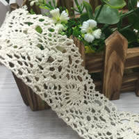 Lace Trim & Ribbon Cotton beige 40mm Sold By Lot