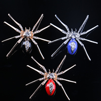 cruan Dealg, Sinc Alloy, Spider, dath an óir plated, le rhinestone, dathanna níos mó le haghaidh rogha, nicil, luaidhe & caidmiam saor in aisce, 50x20mm, 3ríomhairí pearsanta/Lot, Díolta De réir Lot