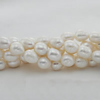 Rice ferskvandskulturperle Beads, Ferskvandsperle, Ris, naturlig, hvid, 11-12mm, Hole:Ca. 0.8mm, Solgt Per Ca. 15 inch Strand