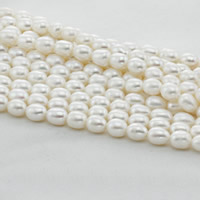 Rice ferskvandskulturperle Beads, Ferskvandsperle, Ris, naturlig, hvid, 9-10mm, Hole:Ca. 0.8mm, Solgt Per Ca. 15 inch Strand