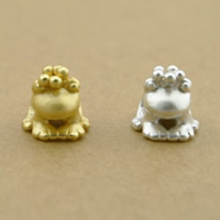 99.9% Sterling Silver Large Hole Bead Frog plated Approx 4mm Sold By Lot