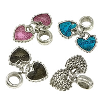 European Zinc Alloy Pendler, Heart, ordet mor, sølvfarvet forgyldt, Mother Day Smykker & uden trold & emalje & sværte, flere farver til valg, nikkel, bly & cadmium fri, 11x12x3mm, 3.5x12x8mm, Hole:Ca. 5mm, 100pc'er/Lot, Solgt af Lot