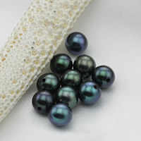 Halvdelen boret ferskvandskulturperle Beads, Ferskvandsperle, Kartoffel, halv-boret, sort, 5.5-6mm, Hole:Ca. 0.8mm, 5pc'er/Bag, Solgt af Bag