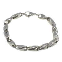 Roestvrij staal armbanden, bar keten, oorspronkelijke kleur, 16x7x7mm, Lengte Ca 7.5 inch, 10strengen/Lot, Verkocht door Lot