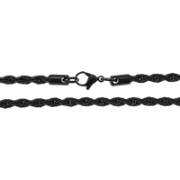 Nerez Chain Necklace, černá iontové, různé velikosti pro výběr & lano řetěz, 10přediva/Lot, Prodáno By Lot