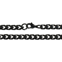 Stainless Steel Chain halskæde, sort ionisk, bremse kæde, 8.50x6.50x2mm, Længde Ca. 22 inch, 10Strands/Lot, Solgt af Lot