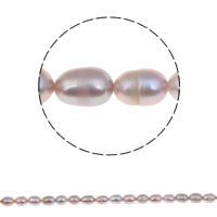 Rýže kultivované sladkovodní perle, Sladkovodní Pearl, přírodní, nachový, 6-7mm, Otvor:Cca 0.8mm, Prodáno za Cca 14.5 inch Strand