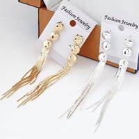 Fashion Fringe Oorbellen, Zinc Alloy, roestvrij staal oorbel bericht, plated, meer kleuren voor de keuze, nikkel, lood en cadmium vrij, 90x8mm, Verkocht door pair