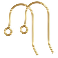 Doublé or crochet de boucle d'oreille, 14K rempli, protéger l'environnement, sans nickel, plomb et cadmium, 20x12mm, 0.76mm, Vendu par paire