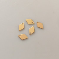 Gold-filled ciondolino per catena, Rombo, 14K oro pieno, assenza di nichel,piombo&cadmio, 6x9x0.33mm, Foro:Appross. 1mm, Venduto da PC