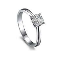 Cubic Zirconia Micro Pave 925 Sterling Silver Rings Flower platinum plated & micro pave cubic zirconia & faceted Sold By Bag