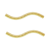 Doublé or perles tube incurvé, 14K rempli, protéger l'environnement, sans nickel, plomb et cadmium, 20x1.50mm, Trou:Environ 1.2mm, Vendu par PC