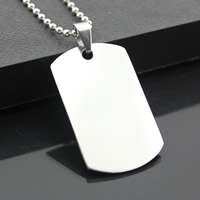 Bijoux pendentifs en acier inoxydable , rectangle, couleur originale, 25x40mm, Trou:Environ 3-5mm, 3PC/sac, Vendu par sac