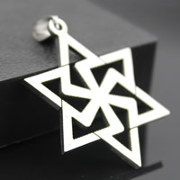 Bijoux pendentifs en acier inoxydable , Hexagram, couleur originale, 31x38mm, Trou:Environ 3-5mm, 3PC/sac, Vendu par sac