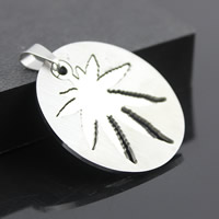 Stainless Steel Pendants Marijuana Leaf original color Approx 3-5mm Sold By Bag