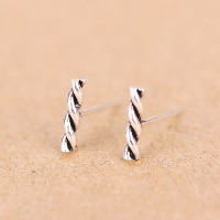 Thailand Sterling Silver Stud Earring, met rubber earnut, 9x2mm, 10paren/Lot, Verkocht door Lot