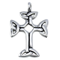 Nerezová ocel Cross Přívěsky, 316L nerezové oceli, Kříž, černat, 27x43x7mm, Otvor:Cca 5mm, 5PC/Lot, Prodáno By Lot