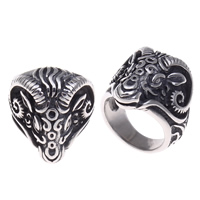 ROSTFRITT STÅL Finger Ring, svärta, ursprungliga färgen, 24x26x29mm, Storlek:9, Säljs av PC