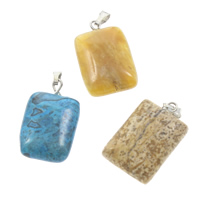 Gemstone Pendants Jewelry with brass bail natural mixed Approx Sold By Box