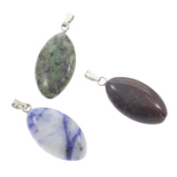 Gemstone Pendants Jewelry with brass bail natural mixed Approx Sold By Box