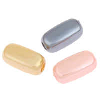 Acrylic Rectangle imitation pearl & large hole mixed colors Approx 5mm Approx Sold By Lot