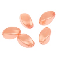 Oäkta pärla akrylpärlor, Akryl, Flat Oval, rödorange, 10x6mm, Hål:Ca 1mm, 2Väskor/Lot, Ca 2450PC/Bag, Säljs av Lot