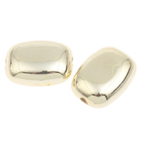 Plated Acryl Kralen, Rechthoek, gold plated, 19x14x8mm, Gat:Ca 1mm, 2Tassen/Lot, Ca 300pC's/Bag, Verkocht door Lot