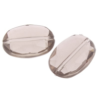 Transparentní Akrylové korálky, Akryl, Flat Oval, průhledný, káva barva, 24x17x8mm, Otvor:Cca 1mm, 2Tašky/Lot, Cca 200PC/Bag, Prodáno By Lot