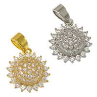 Cubic Zirconia Micro Pave Brass Pendant Flower plated micro pave cubic zirconia nickel lead & cadmium free Approx Sold By Lot