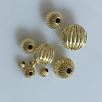 Guld-fyldt Bead, Runde, 14K guld fyldt & forskellig størrelse for valg & bølgepap, nikkel, bly & cadmium fri, Solgt af Lot