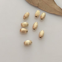 Óir-líonadh Bead, Oval, 14K ór -líonadh & rocach, nicil, luaidhe & caidmiam saor in aisce, 3x5mm, Poll:Thart 1mm, 10ríomhairí pearsanta/Lot, Díolta De réir Lot