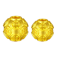 24k oro perle, Cerchio, formato differente per scelta, Foro:Appross. 3mm, Venduto da PC