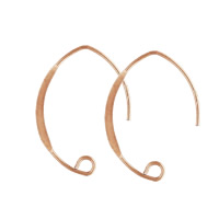 Doublé or crochet de boucle d'oreille, 14K rose Gold-Filled, protéger l'environnement, sans nickel, plomb et cadmium, 26x17mm, Vendu par paire