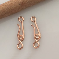 Gold-filled fibbia a gancio d'occhio, 14K rose gold-filled, assenza di nichel,piombo&cadmio, 14.25mm, 4.25x9mm, 0.1mm, Foro:Appross. 0.55mm, Venduto da PC