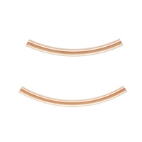 Oro-llenado abalorios de tubo curvado, Rosa de 14K Gold-filled & diverso tamaño para la opción, libre de níquel, plomo & cadmio, agujero:aproximado 1.7mm, Vendido por UD