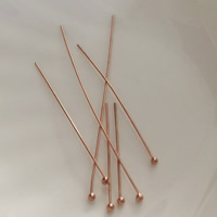 Guld-fyldt Bolden hovedet Pin, 14K rose Gold-fyldte & forskellig størrelse for valg, nikkel, bly & cadmium fri, Solgt af PC