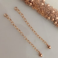 Doublé or chaîne d'extension, 14K rose Gold-Filled, protéger l'environnement, sans nickel, plomb et cadmium, 55mm, 4mm, Vendu par brin