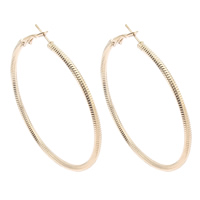 Ijzer Hoop Earring, gold plated, nikkel, lood en cadmium vrij, 58x62x3mm, Verkocht door pair