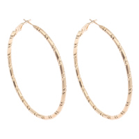 Ijzer Hoop Earring, gold plated, nikkel, lood en cadmium vrij, 58x60x3mm, Verkocht door pair