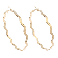 Ijzer Hoop Earring, gold plated, nikkel, lood en cadmium vrij, 60x62x5mm, Verkocht door pair